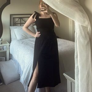 Black Midi Bow Dress